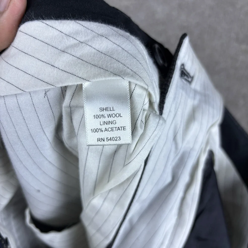 Banana Republic Straight Fit Wool Dress Pants Mens 32x30 Gray Plaid Flat Front